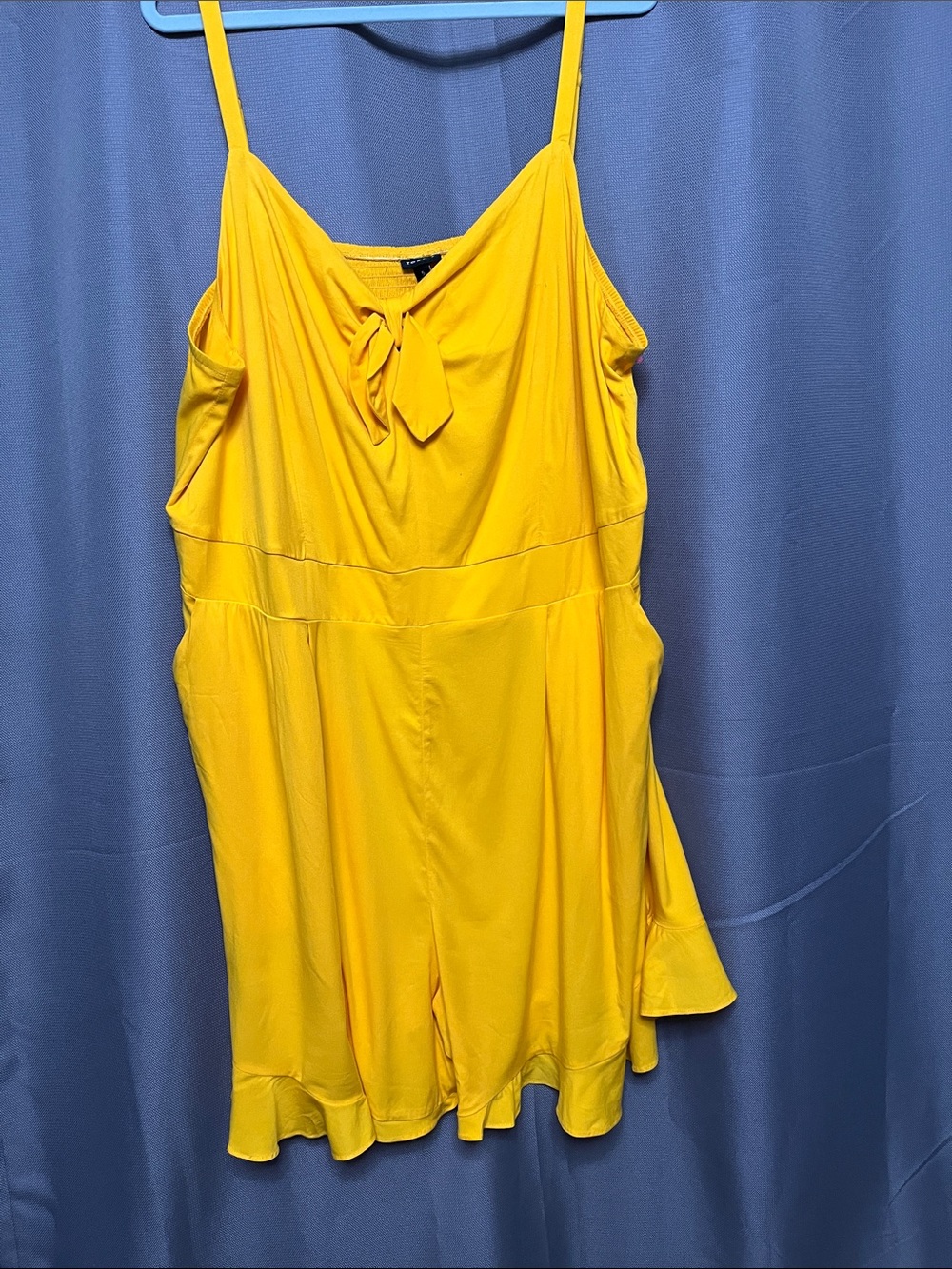 torrid Yellow Tie-Front Spaghetti Strap Romper